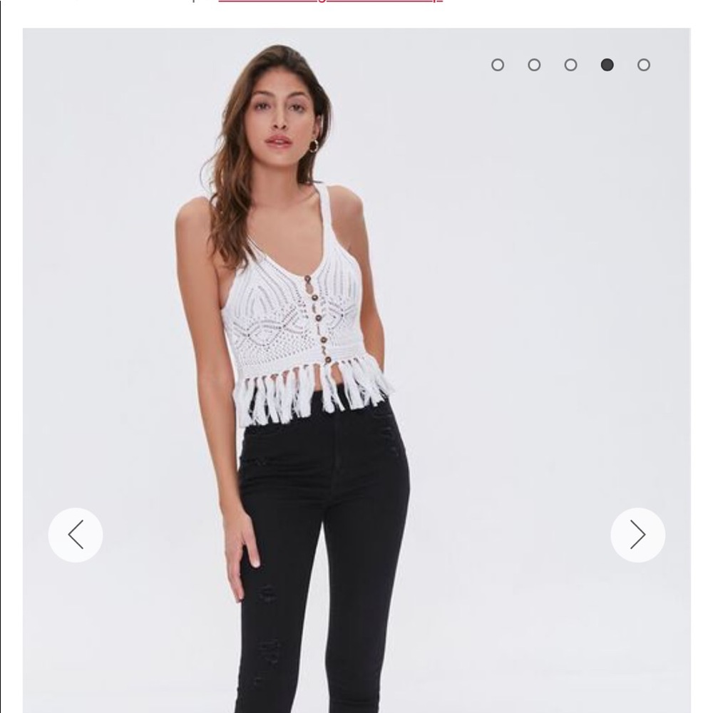 Crochet fringed crop top